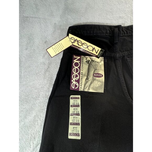 Sasson jeanwear Company Jeans Women's 15/16 Petite Black Denim Vintage - Picture 8 of 16